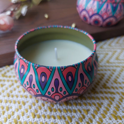 Mandala Scented Candle In Tin Boxes