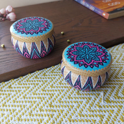 Mandala Scented Candle In Tin Boxes