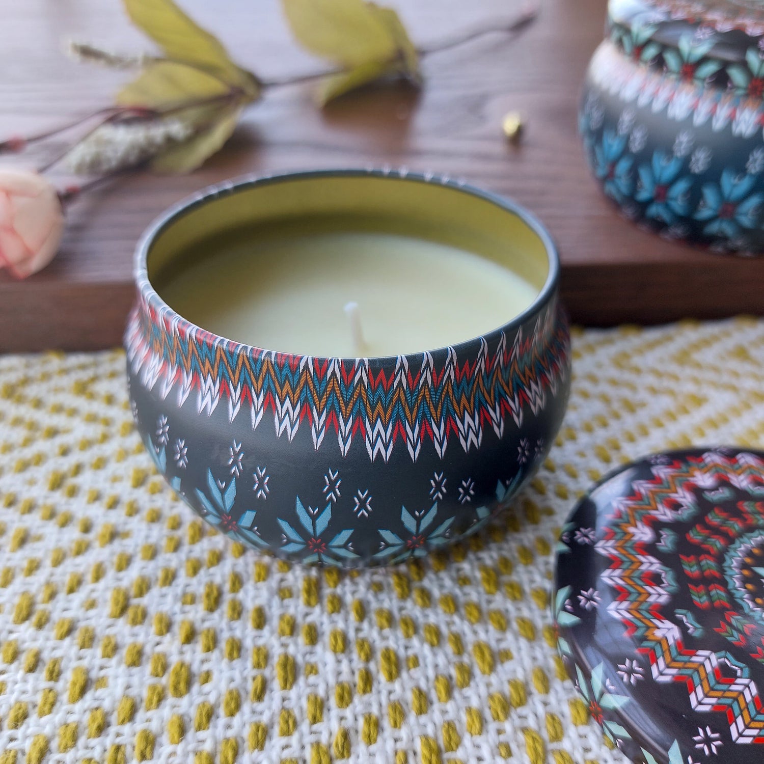 Mandala Scented Candle In Tin Boxes