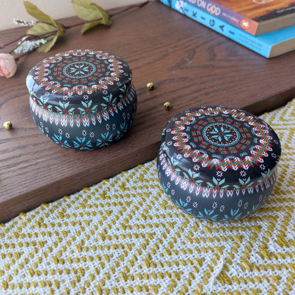 Mandala Scented Candle In Tin Boxes