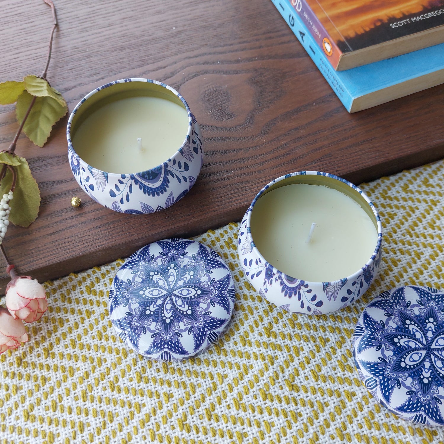 Mandala Scented Candle In Tin Boxes