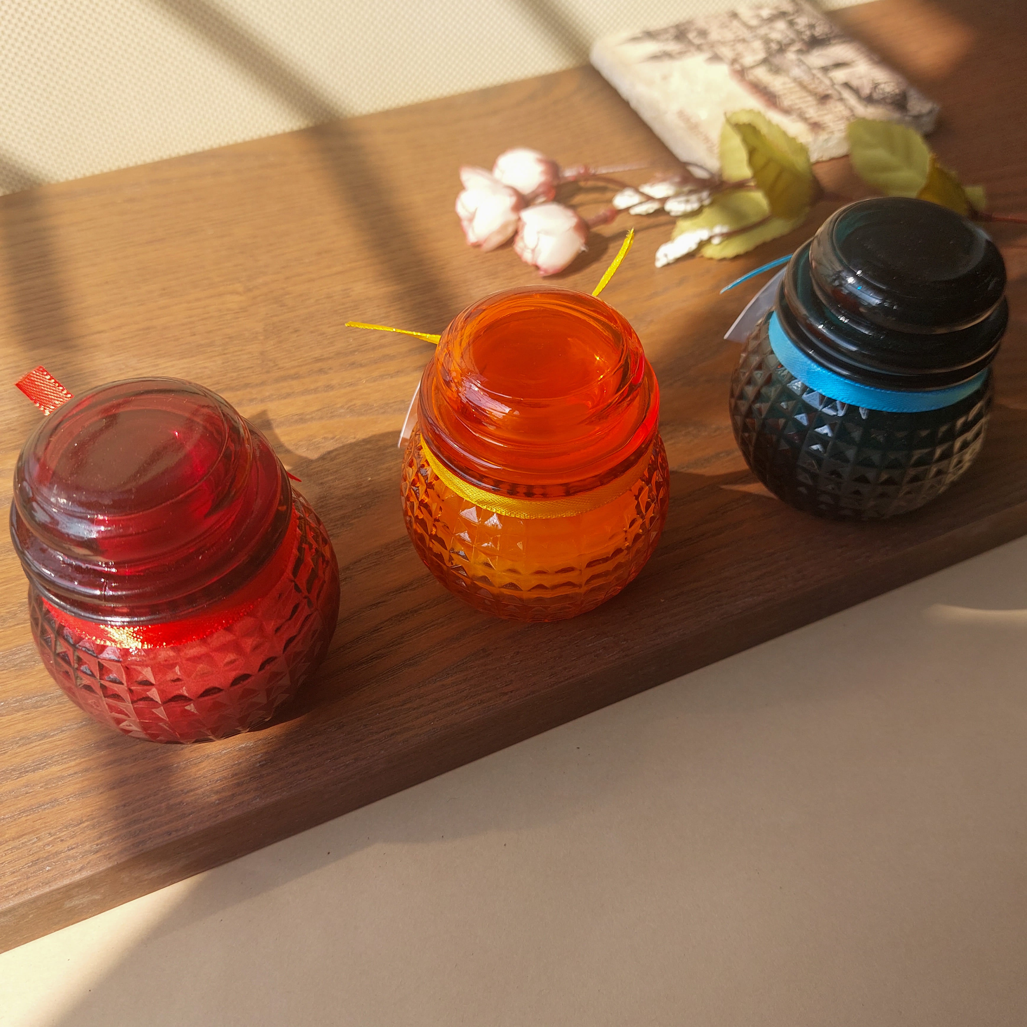 Glass Handmade Scented Candle Bottles With Airtight Lid