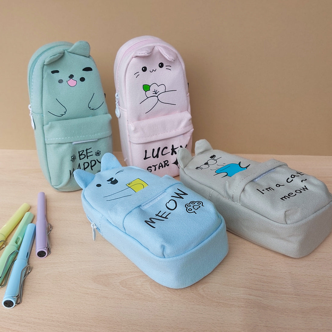 Cat Meow Cloth Compass Pouches