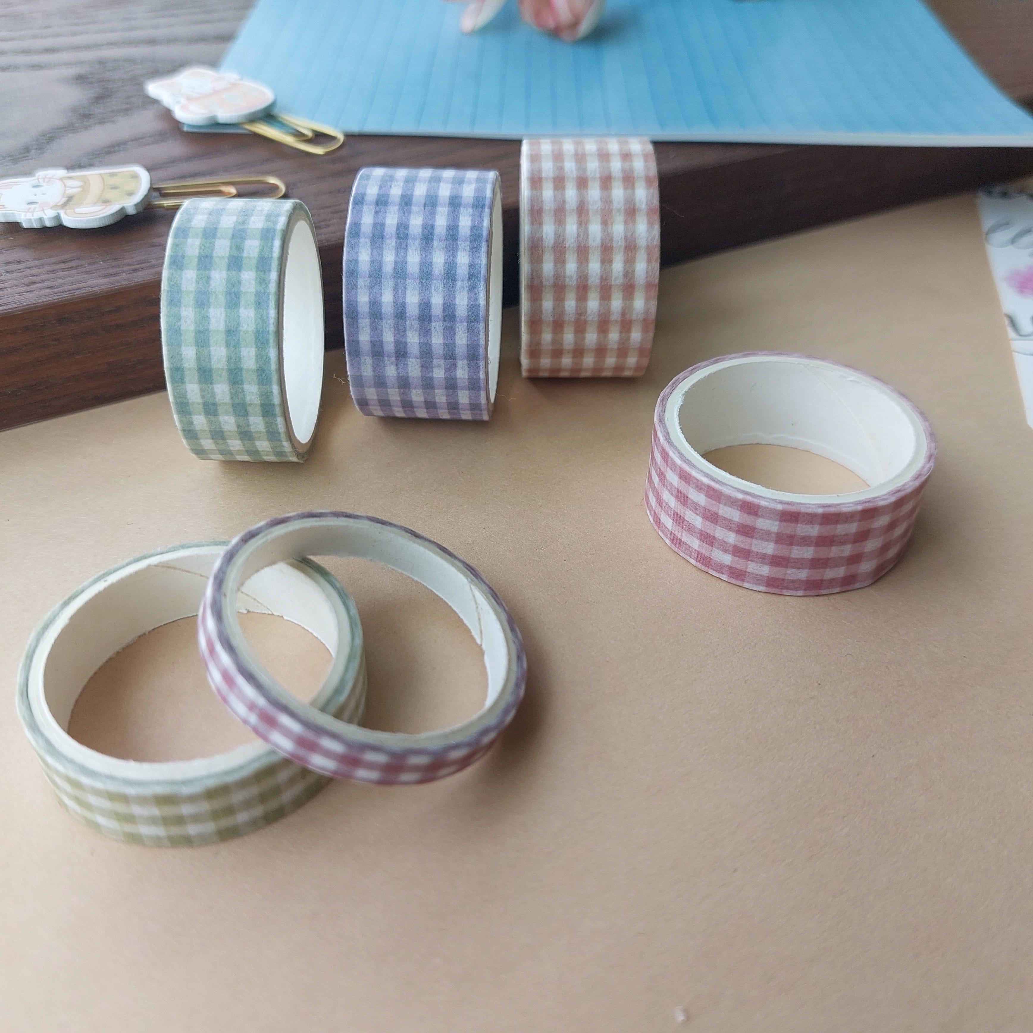 Checkered Color Washi Tapes 6pc Set
