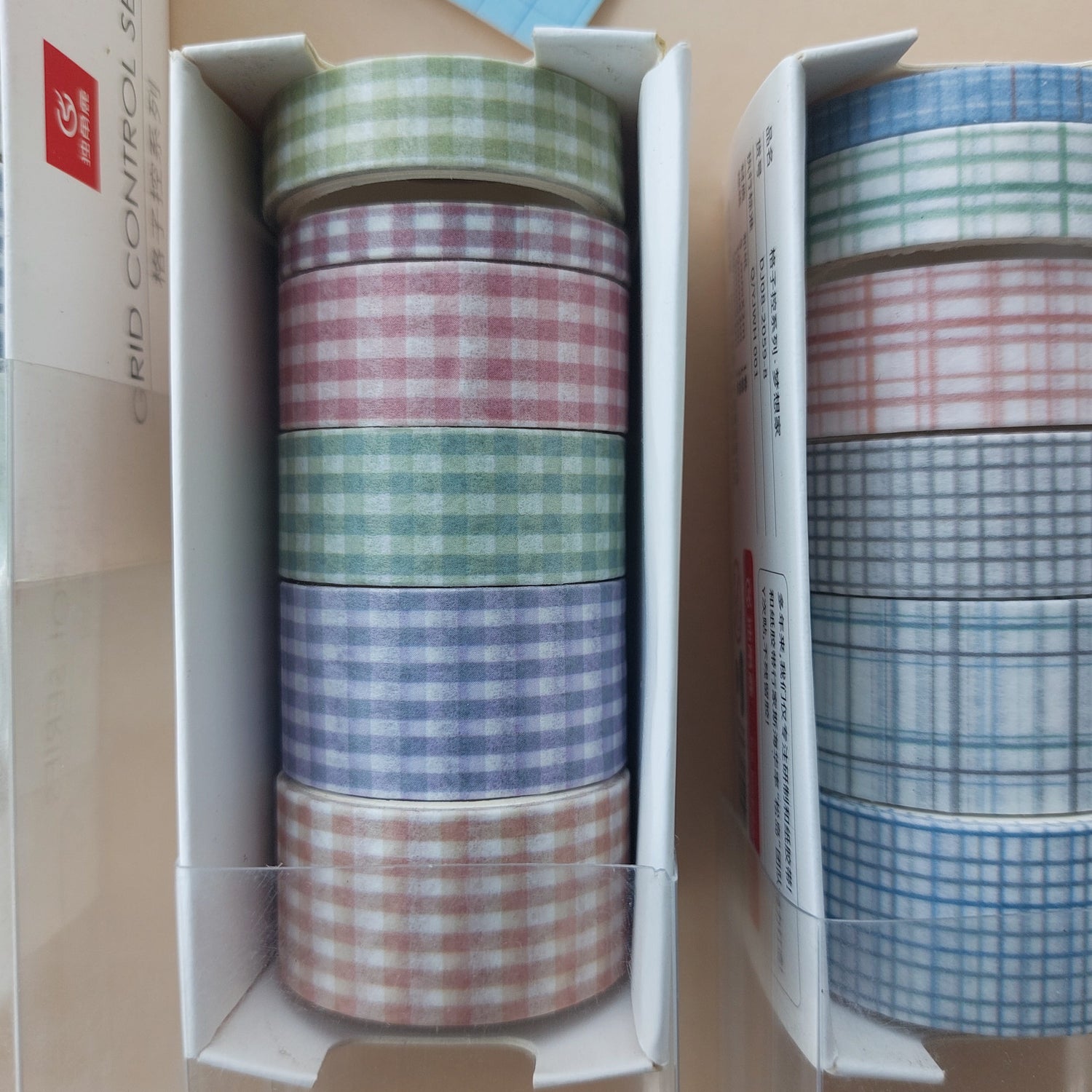 Checkered Color Washi Tapes 6pc Set