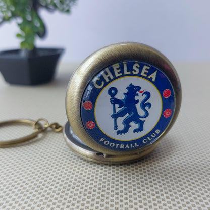 Football Clubs Keychains With Pocket Watch