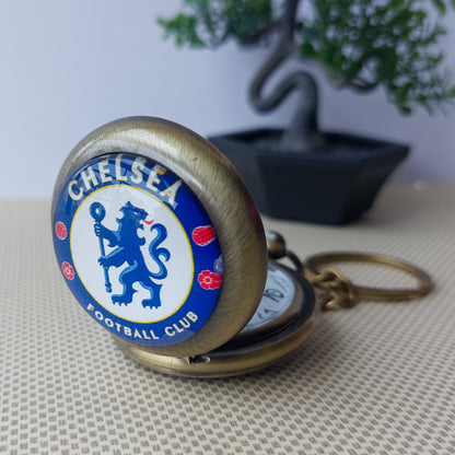 Football Clubs Keychains With Pocket Watch