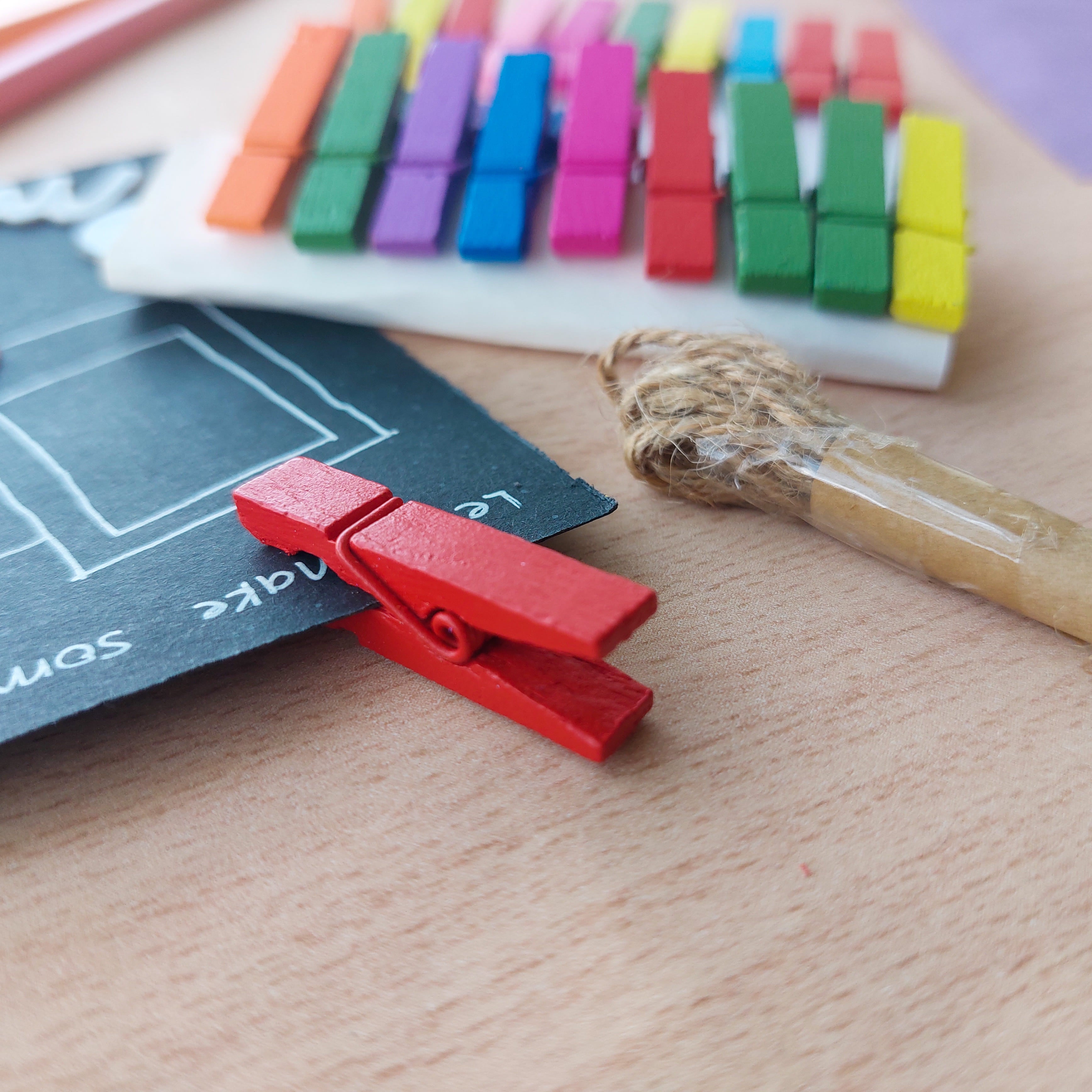 Wooden Clips With String For Art and Craft