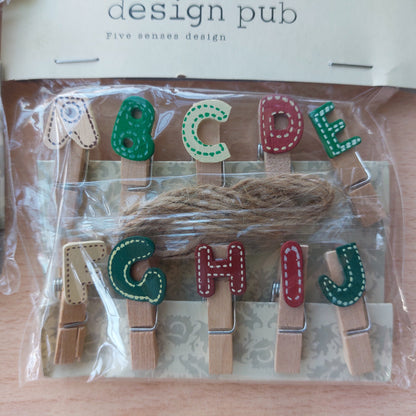 Design Pub Wooden Clips 10pc Set