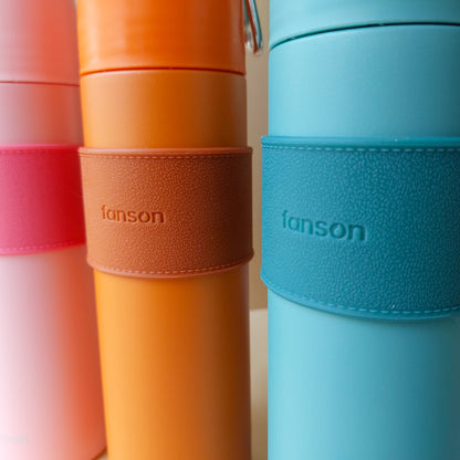 Fansons Steel Insulated Bottles With Leather Grip 500ml