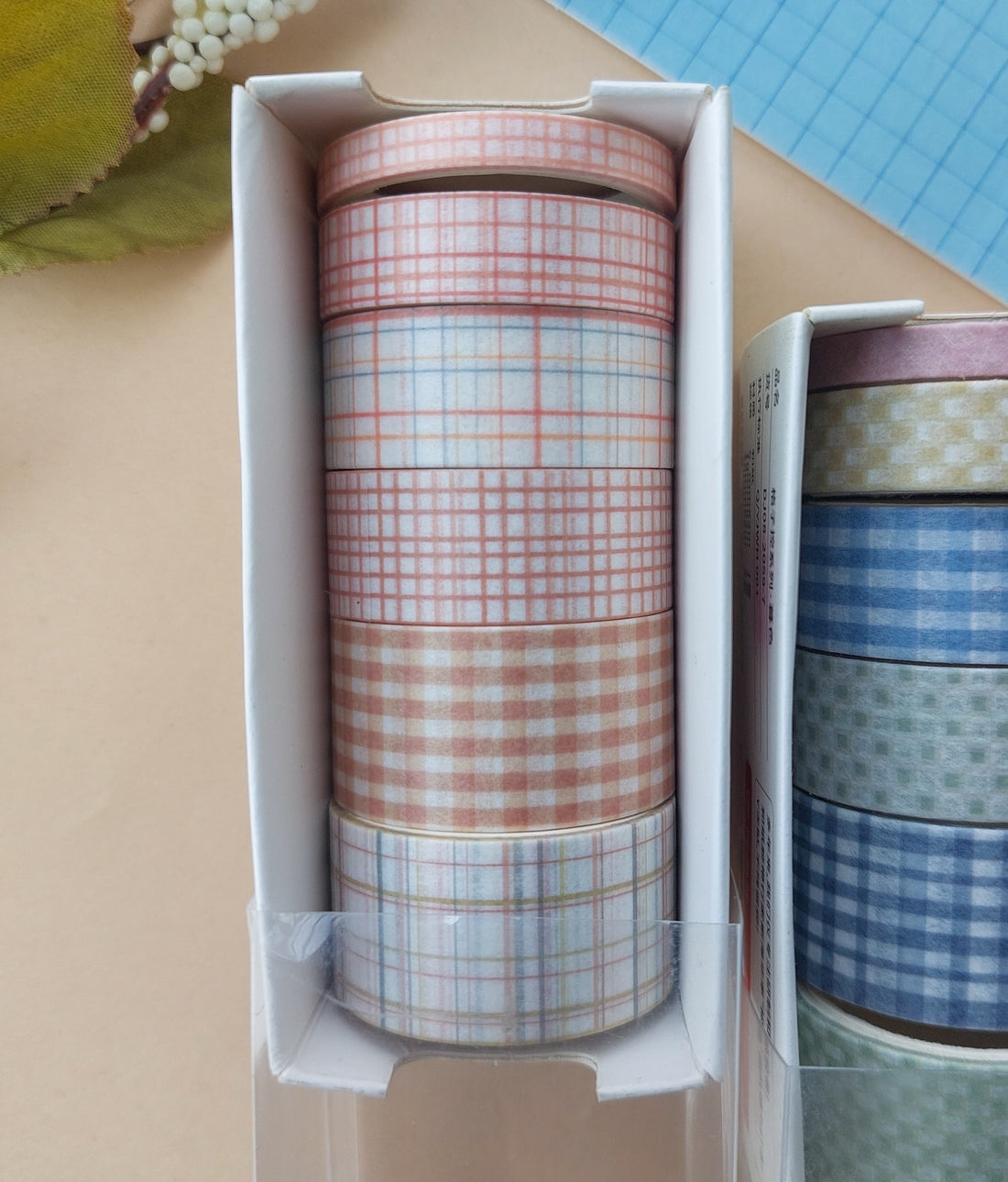 Grid Washi Tapes Brown 6pc Set