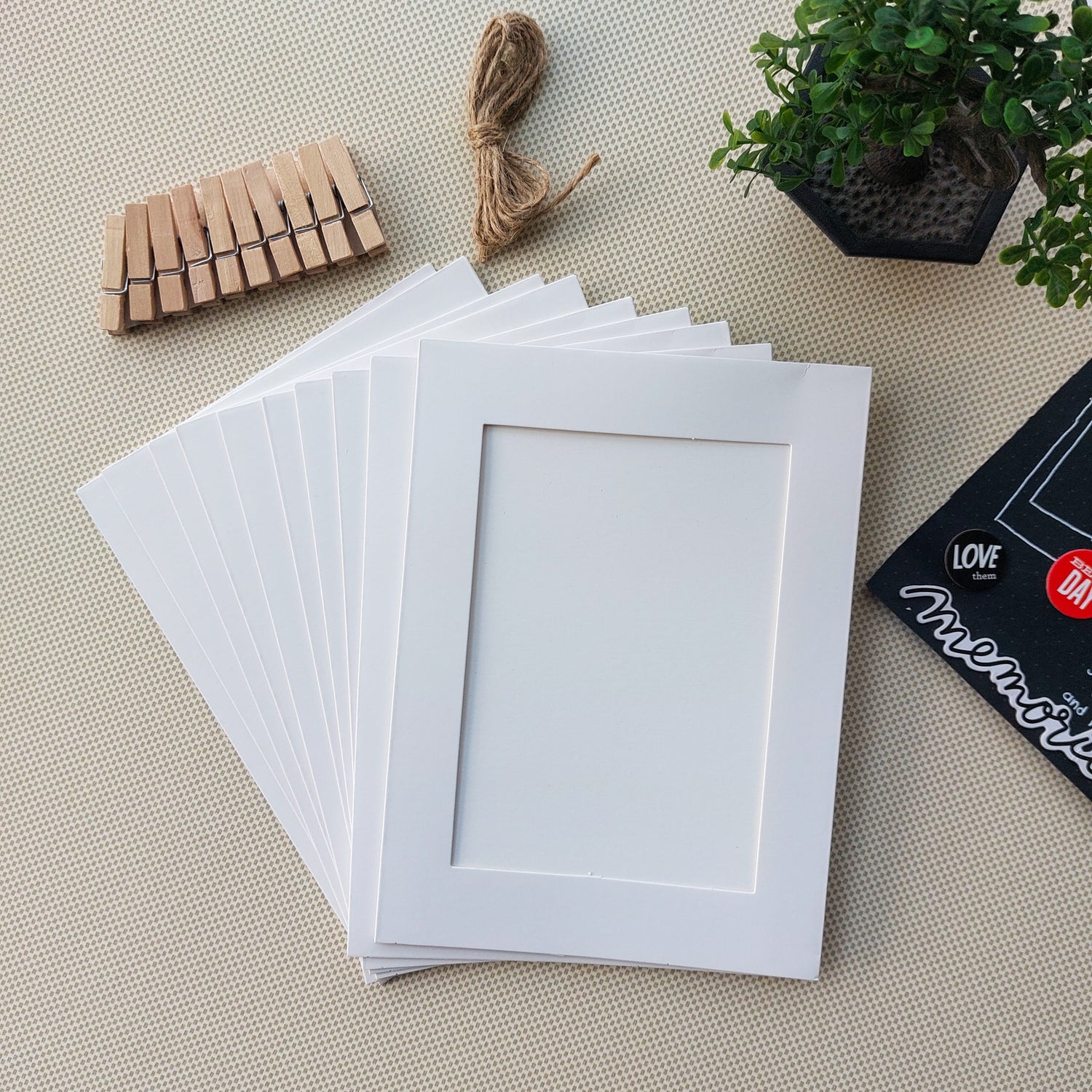 Hanging Photo Frame Kit with String and Clips