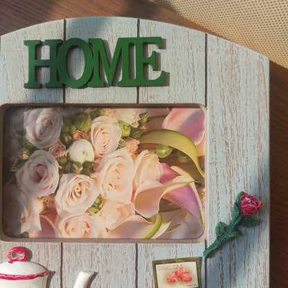Wall Hanging Key Holder with Picture Frame Tea Pot