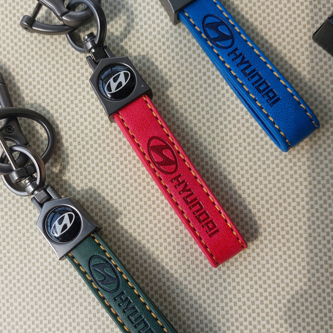 Hyundai Car Logo Leather Keychains