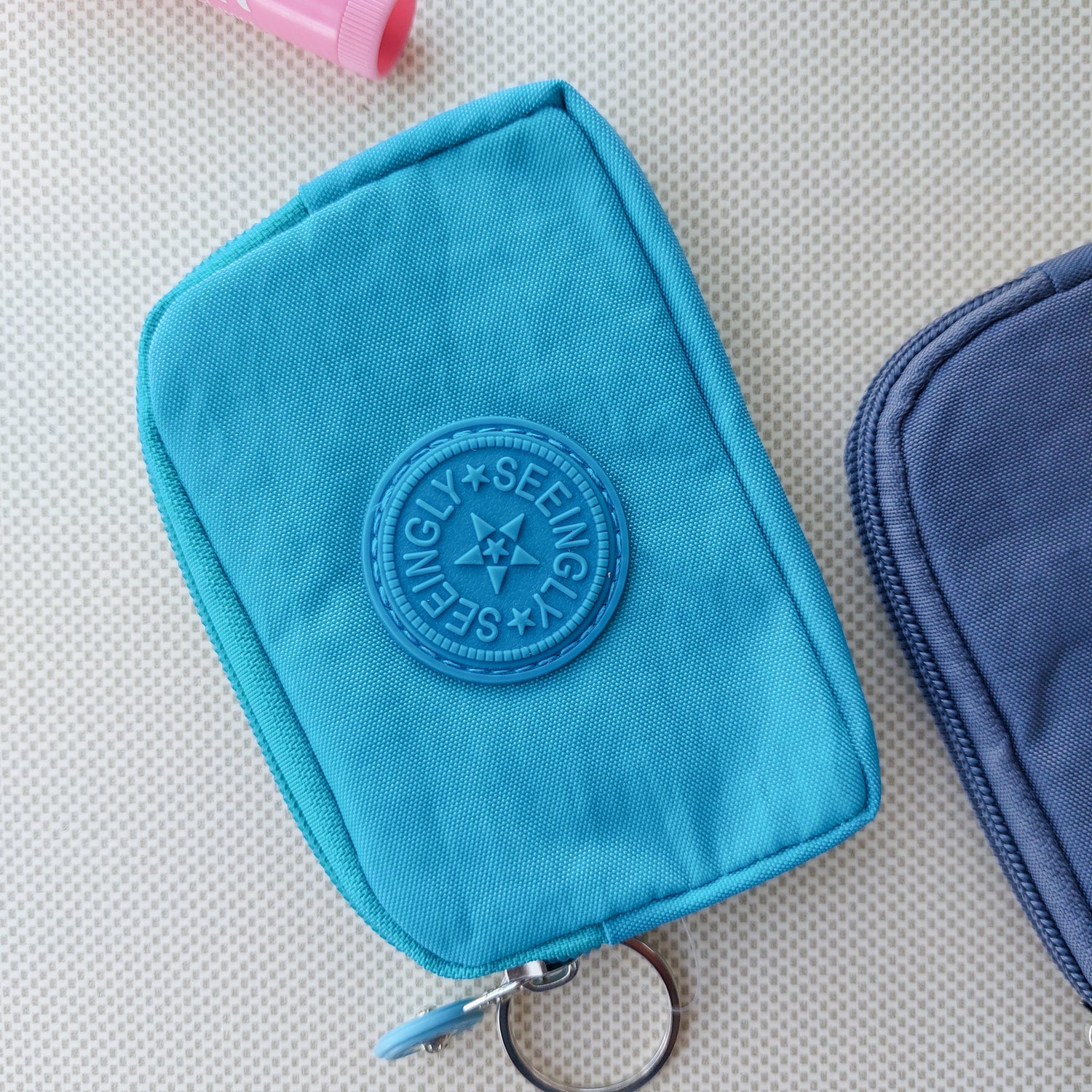 Seeingly Pouches Green and Blue 1 Zip