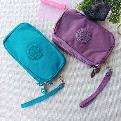 Seeingly Big Pouches Mauve and Teal 3 Zips