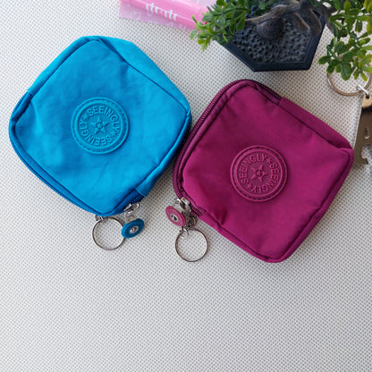 Seeingly Pouches Square Blue and Magenta 2 Zips