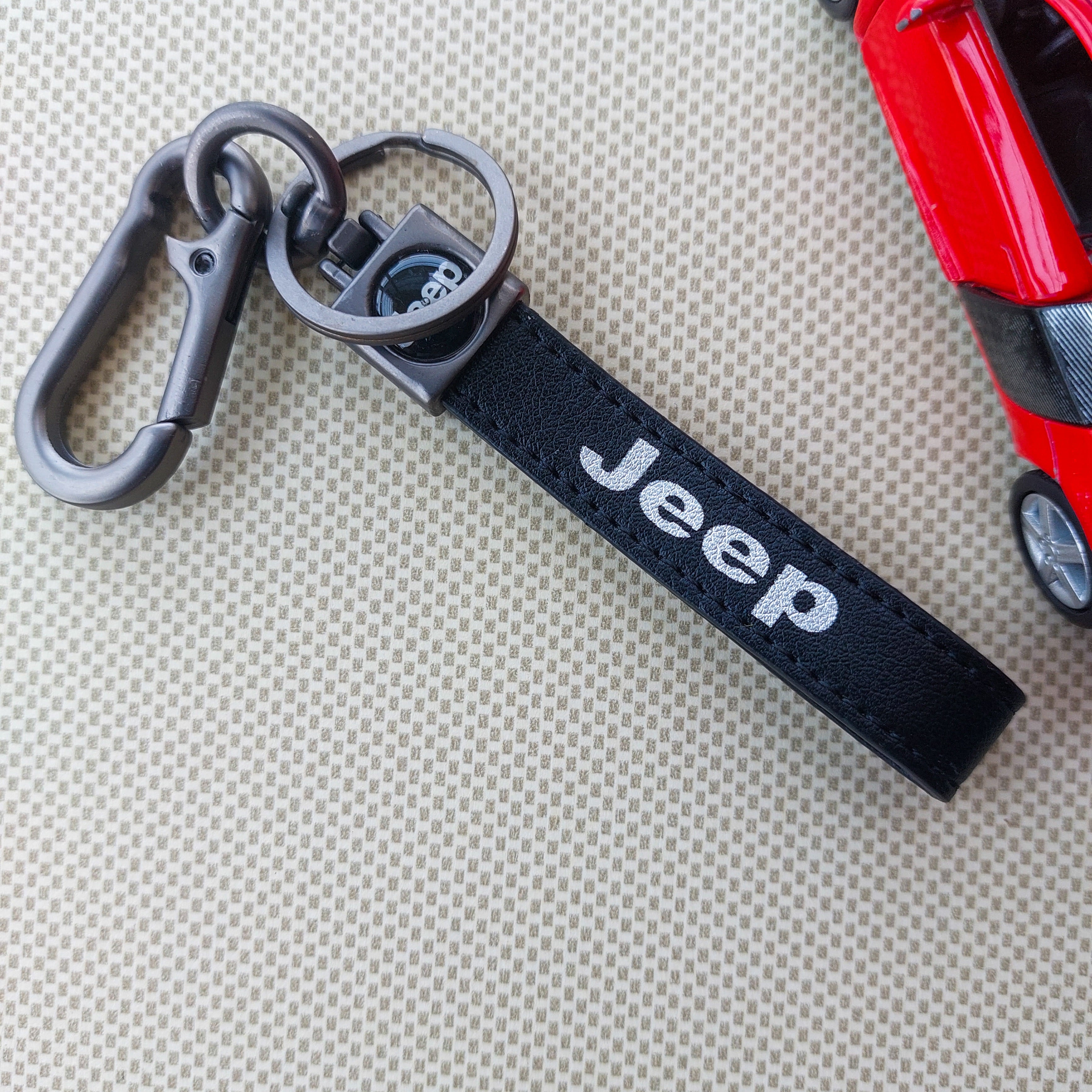 Black Leather Car Logo Keychains