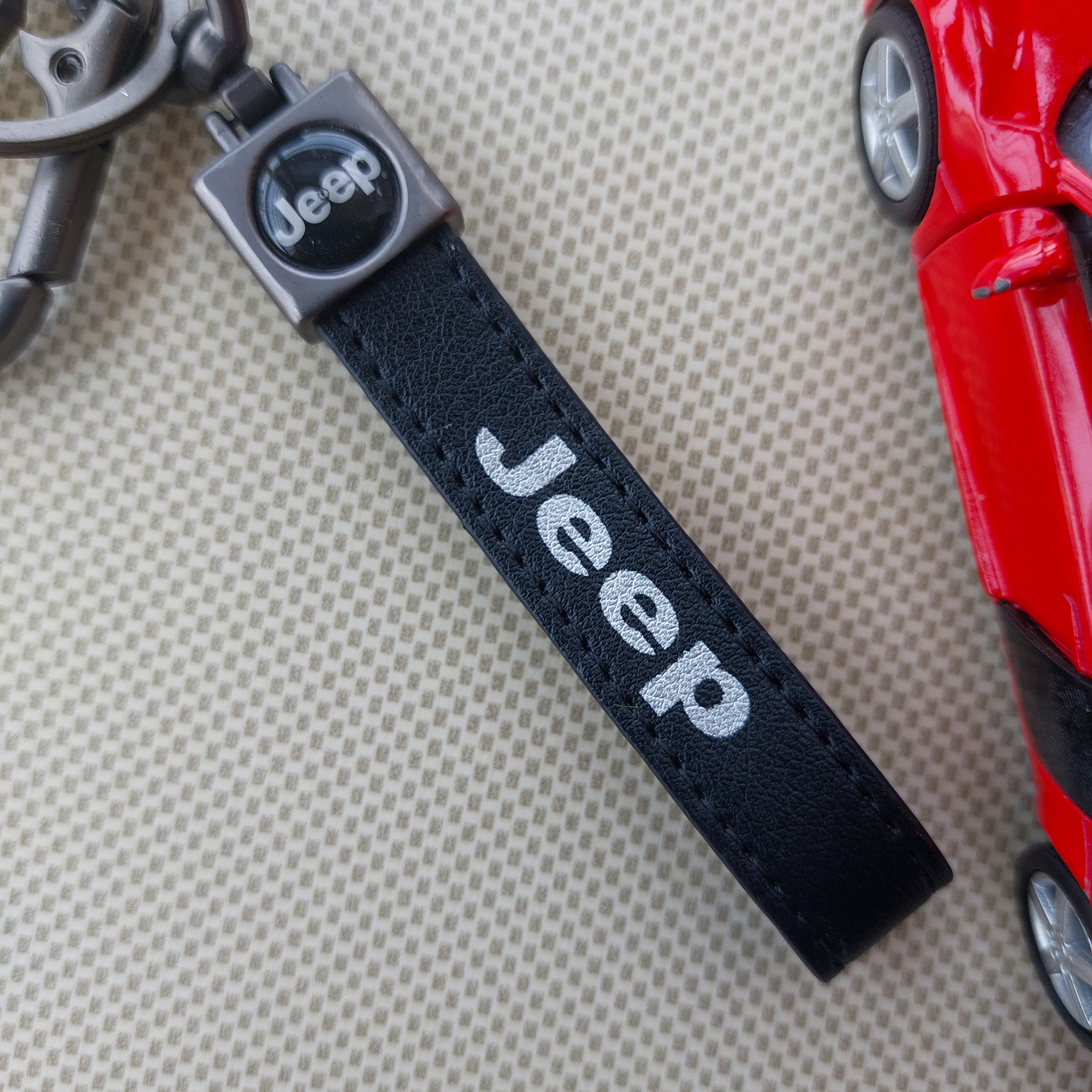 Black Leather Car Logo Keychains