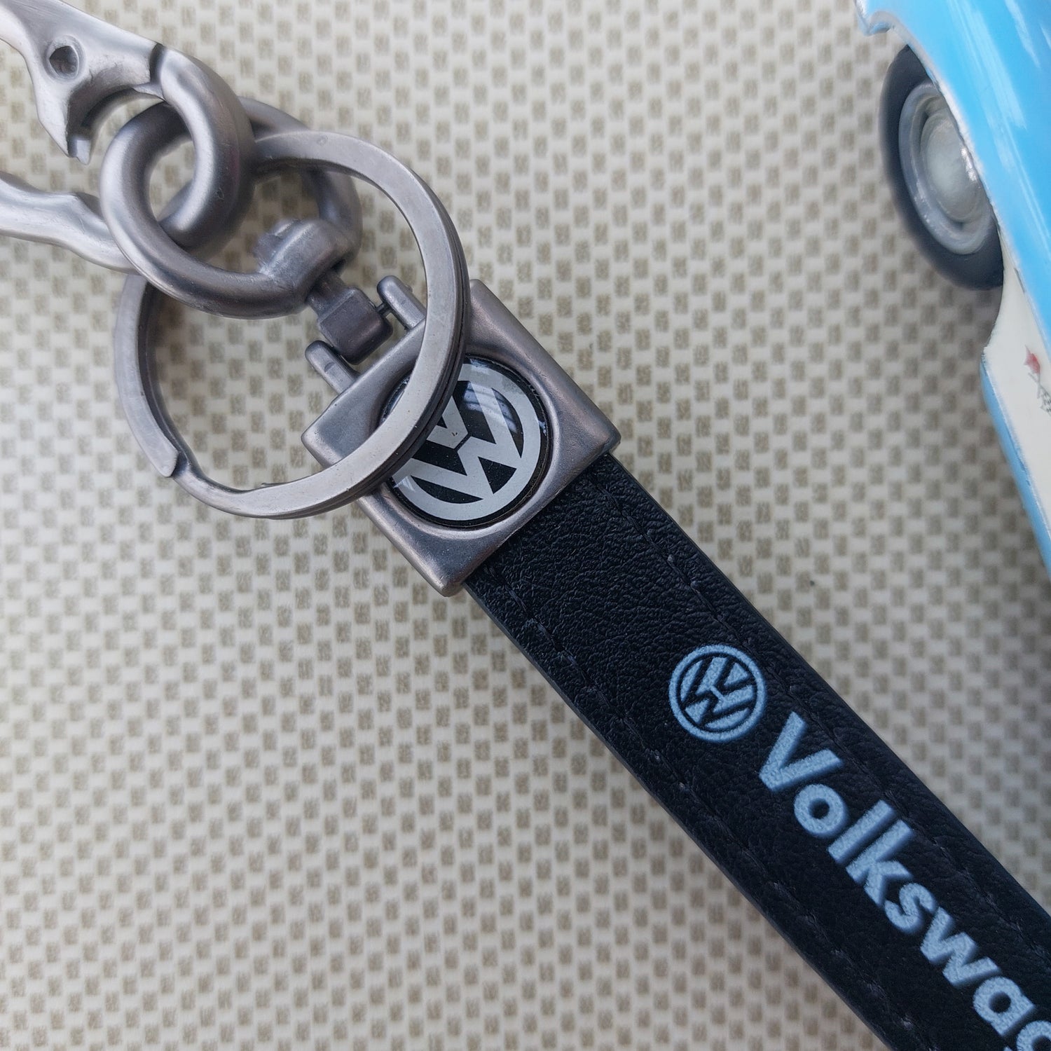 Black Leather Car Logo Keychains