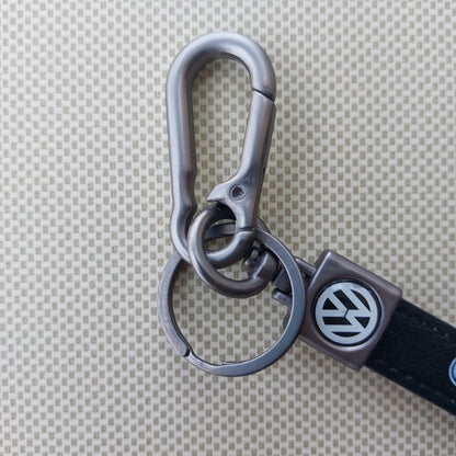 Black Leather Car Logo Keychains