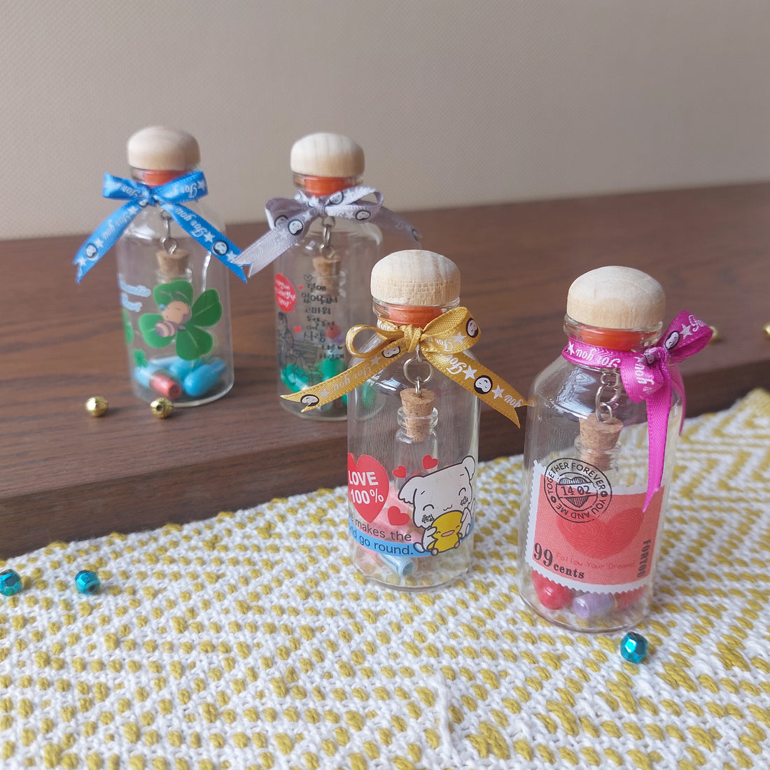 Message Bottles 4pc Set