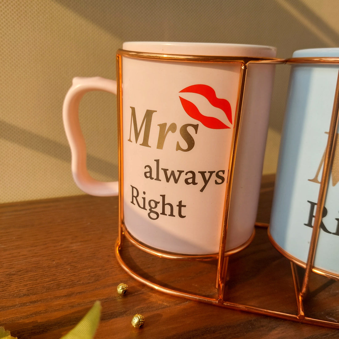Ceramic Mugs With Stand Mr and Mrs