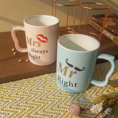 Ceramic Mugs With Stand Mr and Mrs