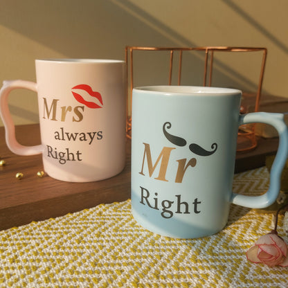 Ceramic Mugs With Stand Mr and Mrs