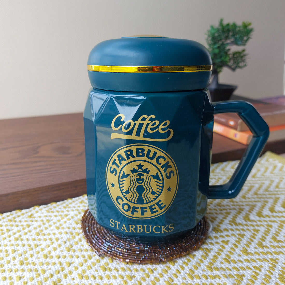 Starbucks Green Ceramic Mugs With Lid