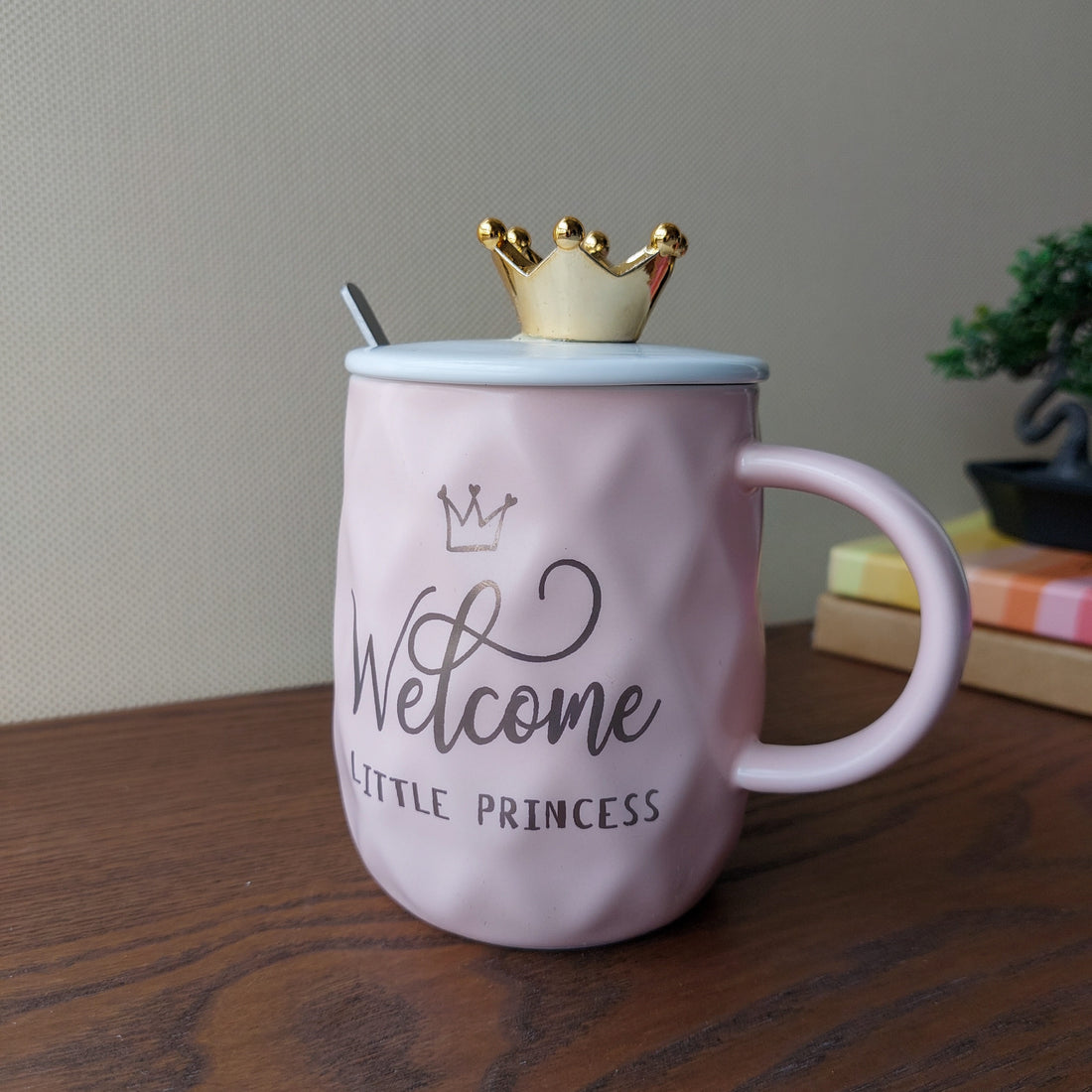 Welcome Princess Mugs With Lid and Spoon