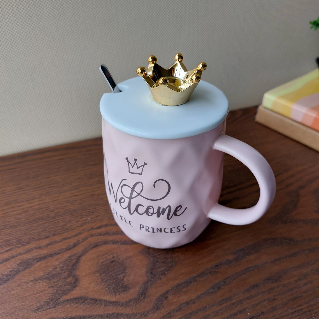 Welcome Princess Mugs With Lid and Spoon