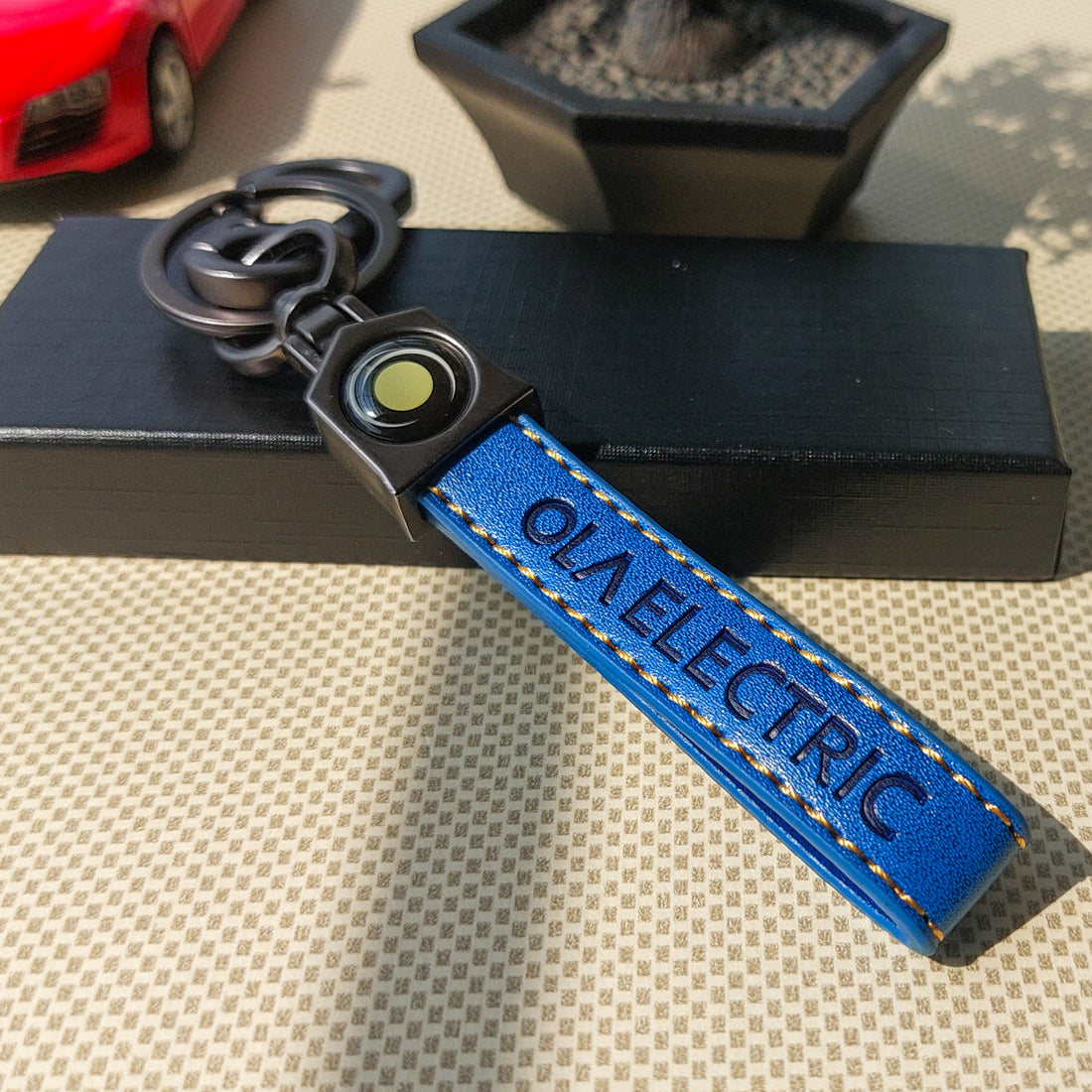 Ola Electric Logo Leather Keychains