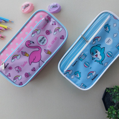Compass Pouches Flamingo and Dolphin