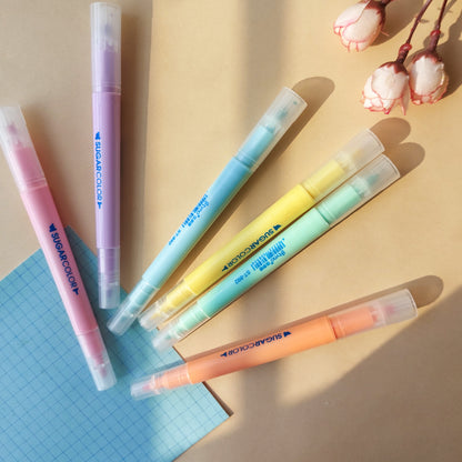 Sugar Color Pastel Dual Side Highlighters 6pc Set