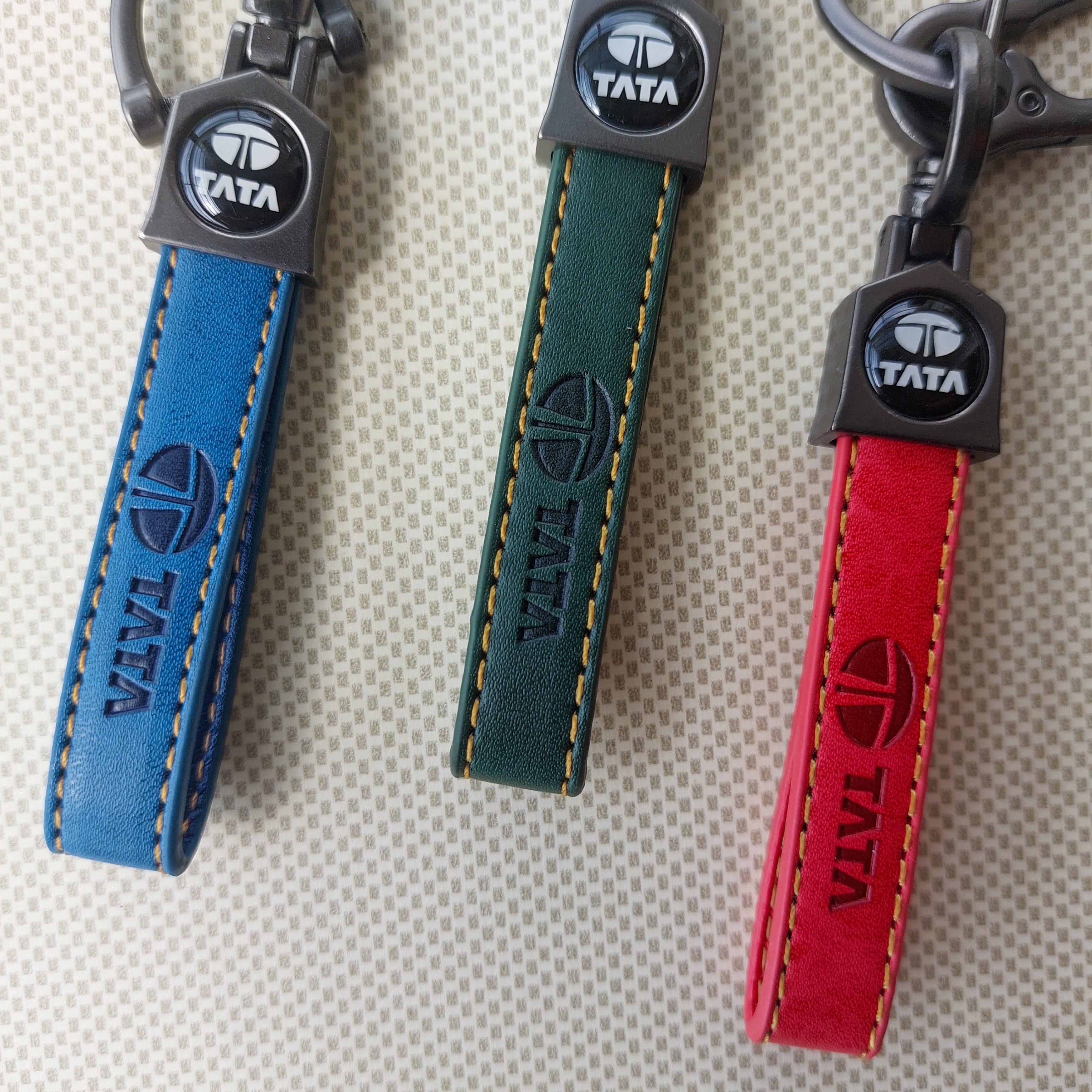 TATA Car Logo Leather Keychains