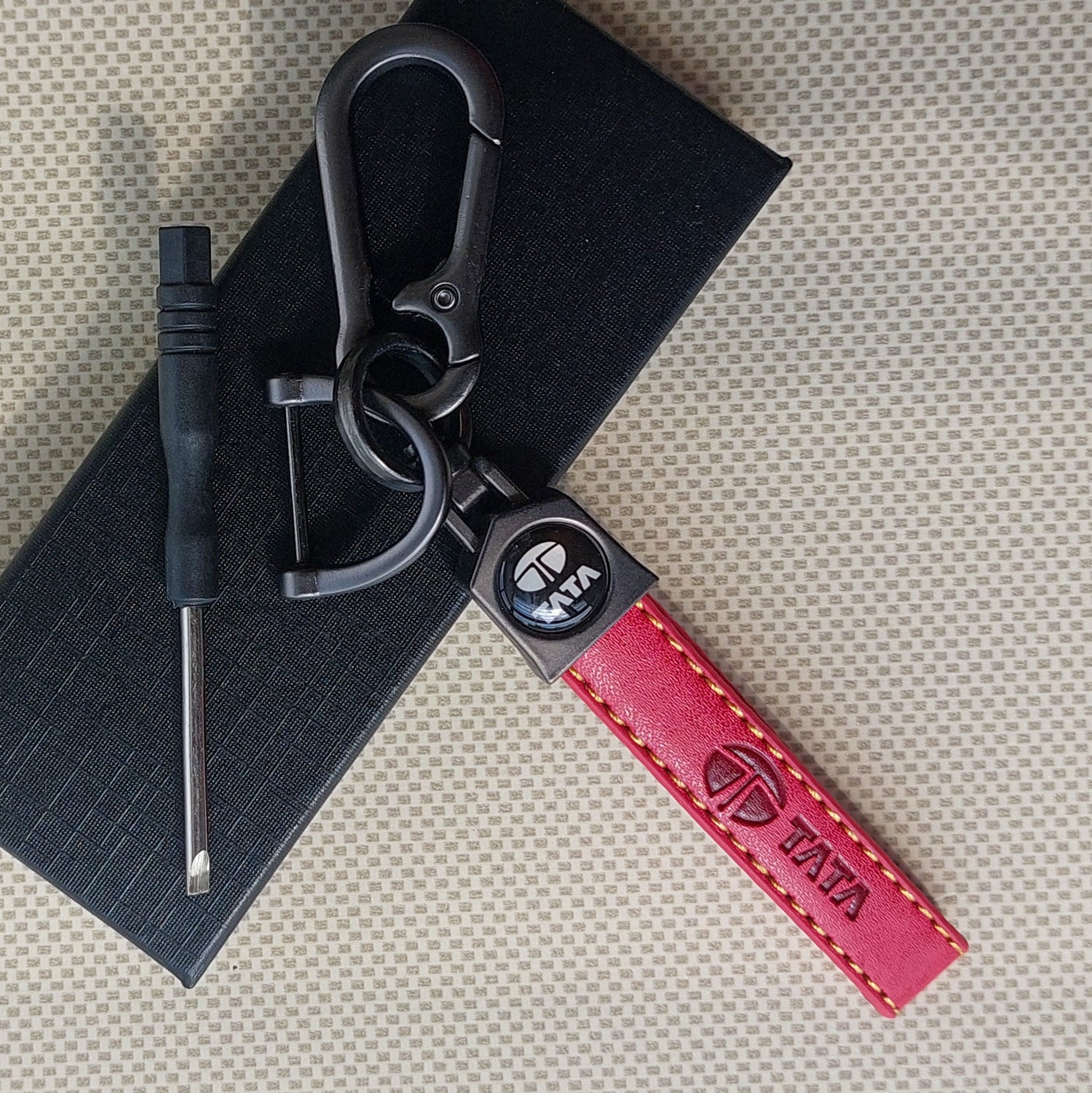 TATA Car Logo Leather Keychains