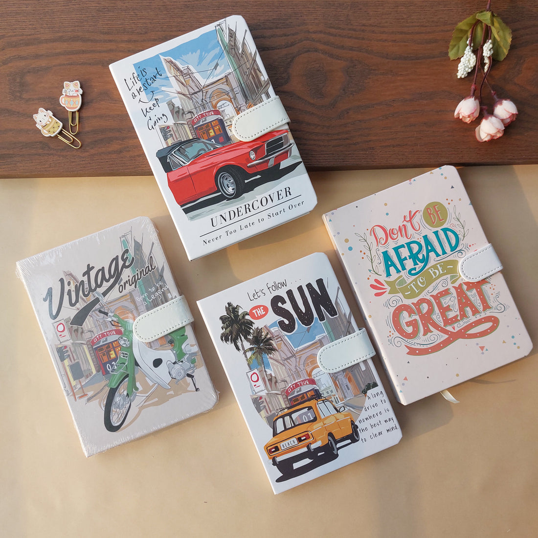 Magnetic Vintage Ruled Diaries B6
