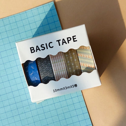 Basic Washi Tapes 5pc Set