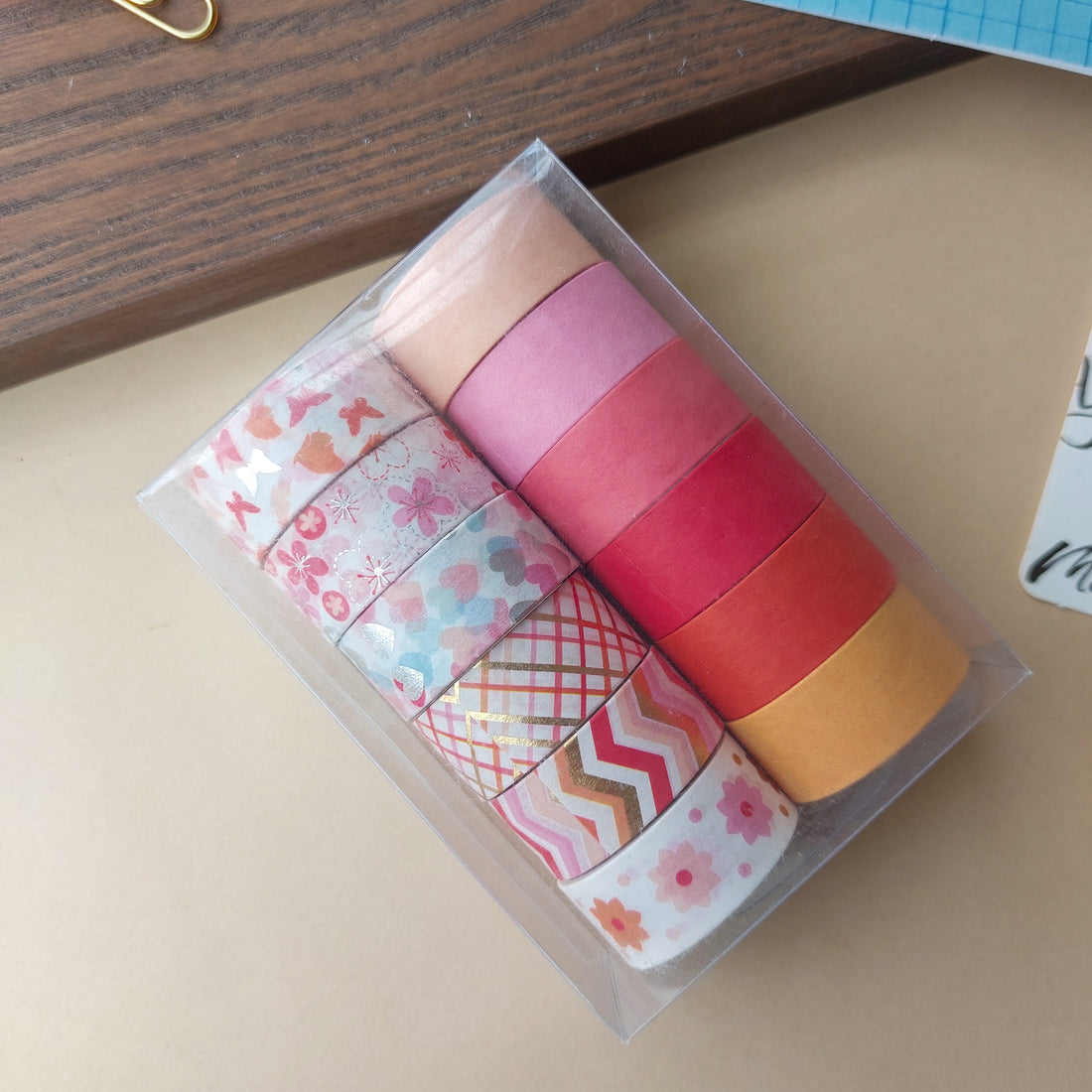 Solid Color and Design Washi Tapes 12pc Set