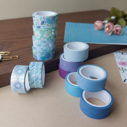 Solid Color and Design Washi Tapes 12pc Set